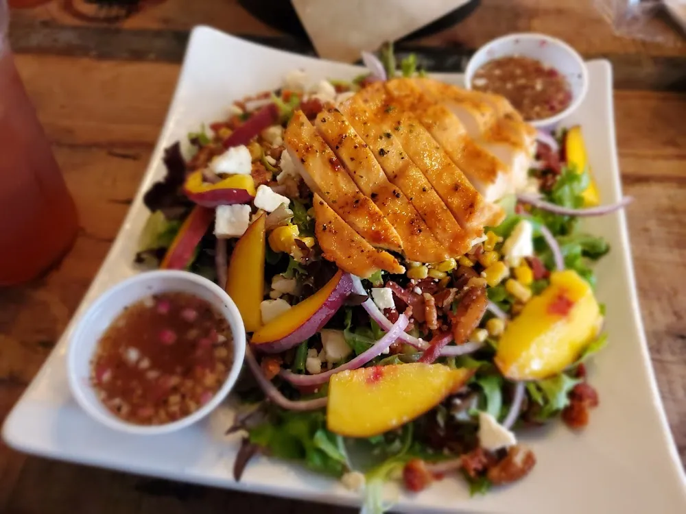 Southern Peach Chicken Salad with Bourbon Vinagrete