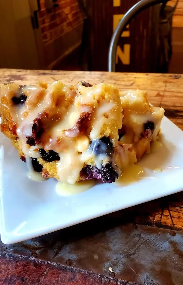 White Chocolate & Blueberry Bread Pudding